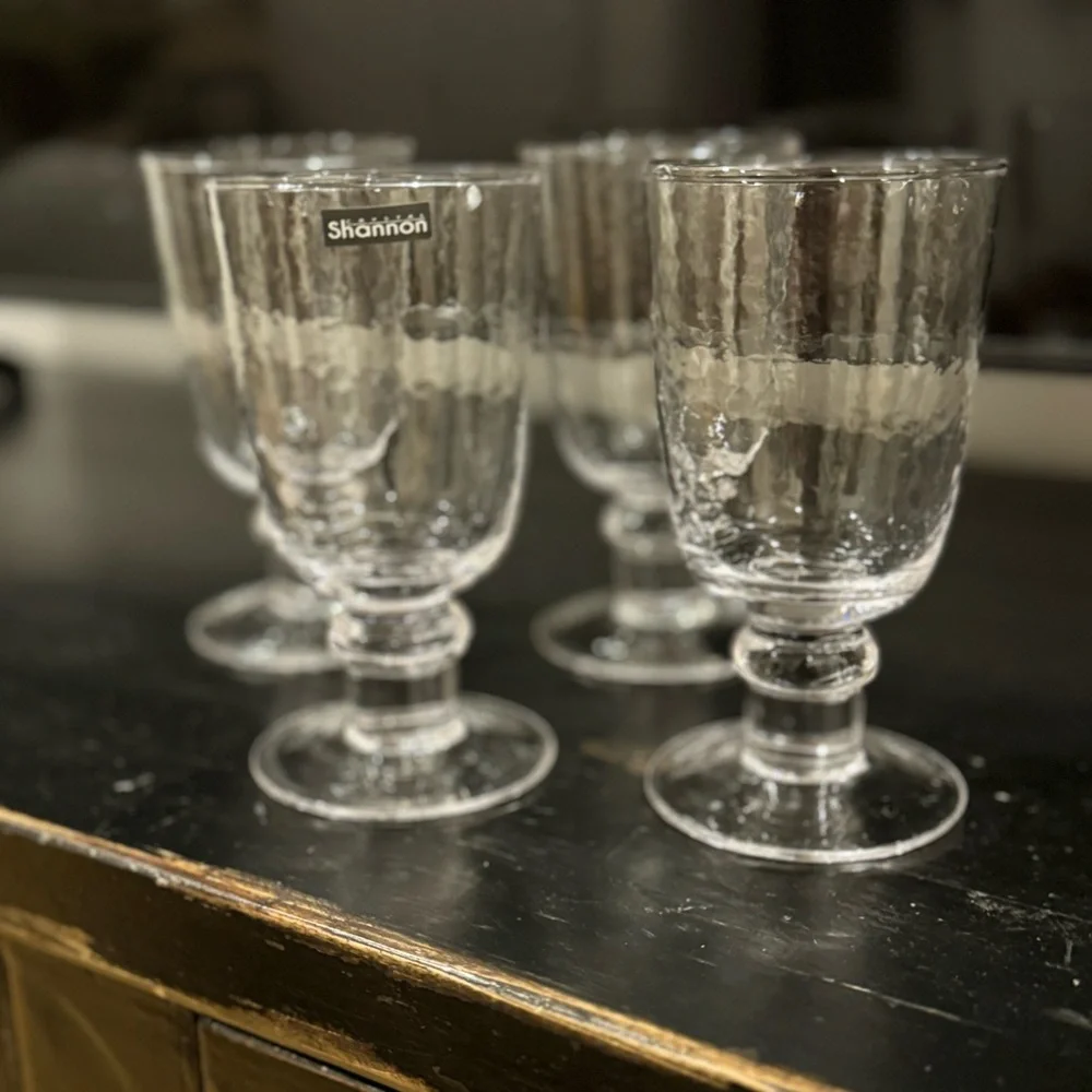 Rare set off 4 Shannon Crystal Stemless  goblets